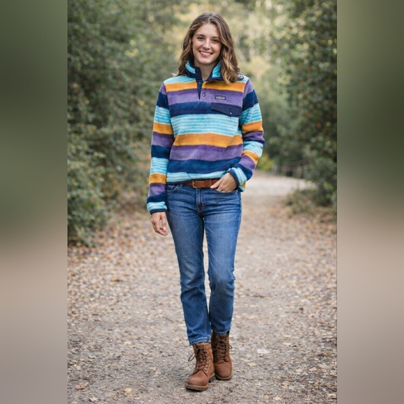 Patagonia Other - Patagonia Unisex Synchilla Snap-T Fleece Pullover 2016 Painted Fitz Stripe Sz XS